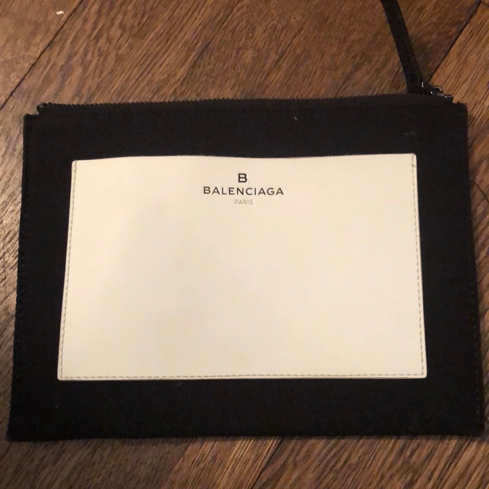Balenciaga Vintage Black and White Pouch